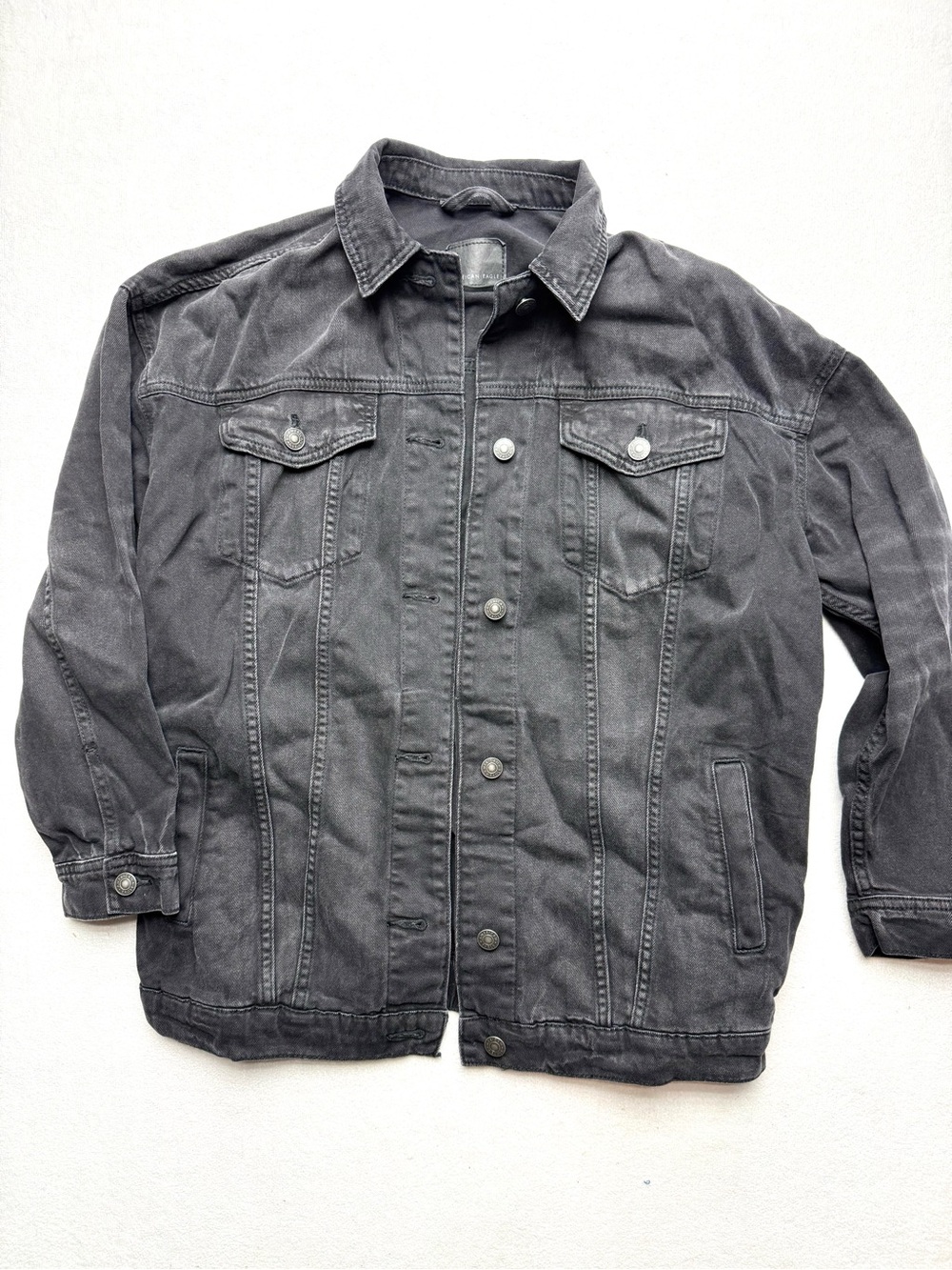 American Eagle Outfitters Washed Charcoal Grey Jean Jacket
